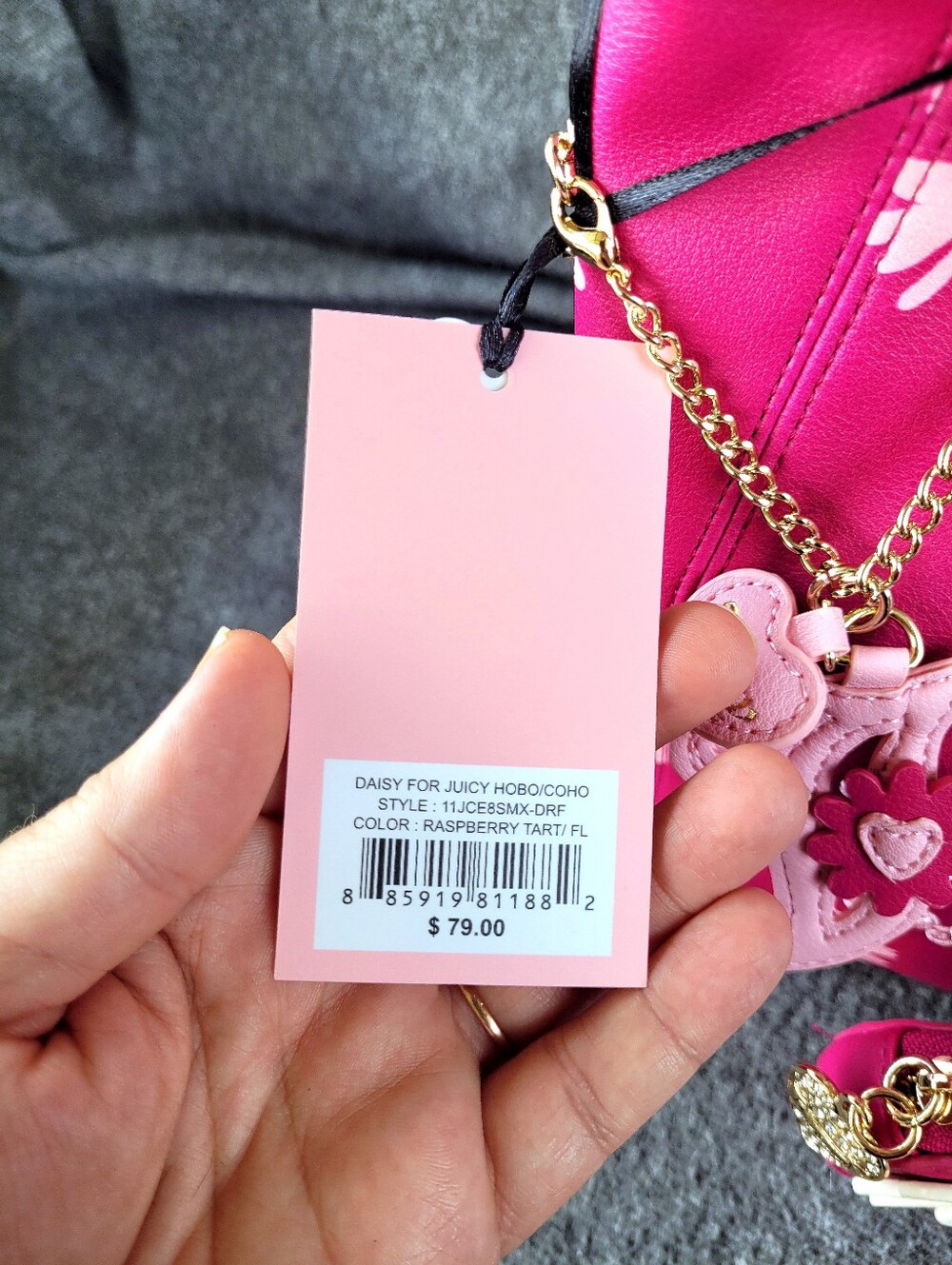 Juicy Couture Daisy For Juicy Hobo Handbag and Card Wallet In Raspberry Tart - Picture 3 of 11